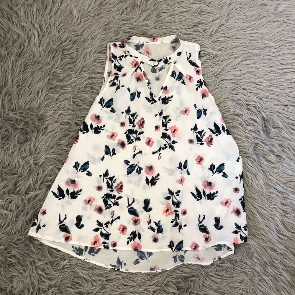 White floral tank